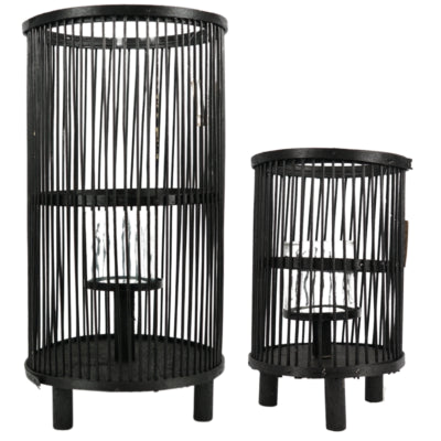 Hbx Natural Living Laternenset Saigon 2-teilig schwarz