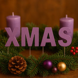 Abi Deko Weihnachtsbuchstabenstecker Weihnachten lila 5 cm | 24 Stück