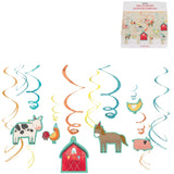 Amscan Spiralanhänger Barnyard 61 cm 12er-Set | 20 Stück