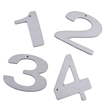 Dekobuchstaben 1,2,3,4 silberfarben 6 cm | 24 Stück