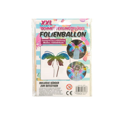 Folienballon Schmetterlingsflügel Regenbogen 100 cm | 24 Stück
