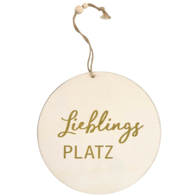 Hängedeko Lieblingsplatz Holz 20 cm 2 sortiert | 48 Stück