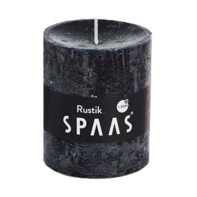 Spaas(r) Stumpenkerze rustikal schwarz 7 x 8 cm | 16 Stück