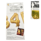 Amscan Folienballon Zahl 4 goldfarben 22 cm x 35 cm | 40 Stück