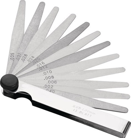 Promat tecwerk Fühlerlehre | Blechstärke 0,05-2,0 mm | Stahl | Länge 100 mm Anzahl der Klingen 21 Stk. - 4000851423