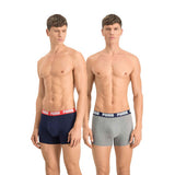 Puma Basic Boxer Short Men (Pack von 2) Graublau Größe l