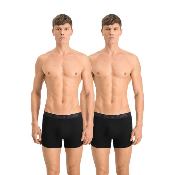 Puma Basic Boxer Short Men (Pack von 2) Schwarze Größe s