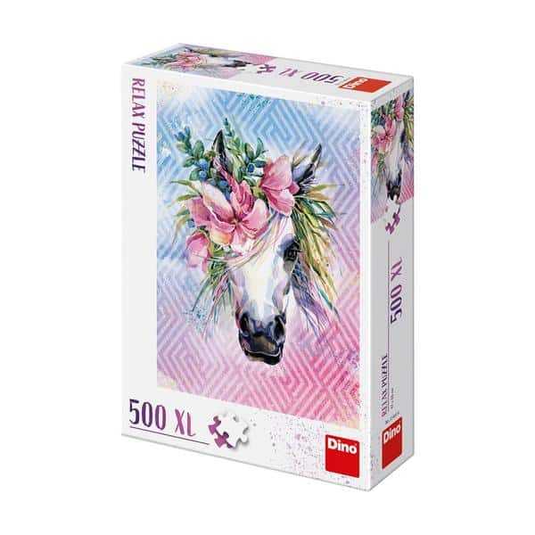 Dinotoys Dino-Puzzle – Einhorn mit Blumen – 500 XL-Teile