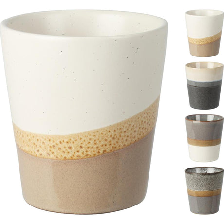 Kaffeebecher Steingut 200ml 4 verschiedene Farben | 12 Stück