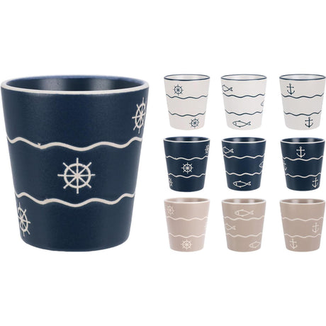 Töpferbecher 200ml maritim