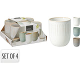 Excellent houseware beker aardewerk 300ml set a 4 stuks