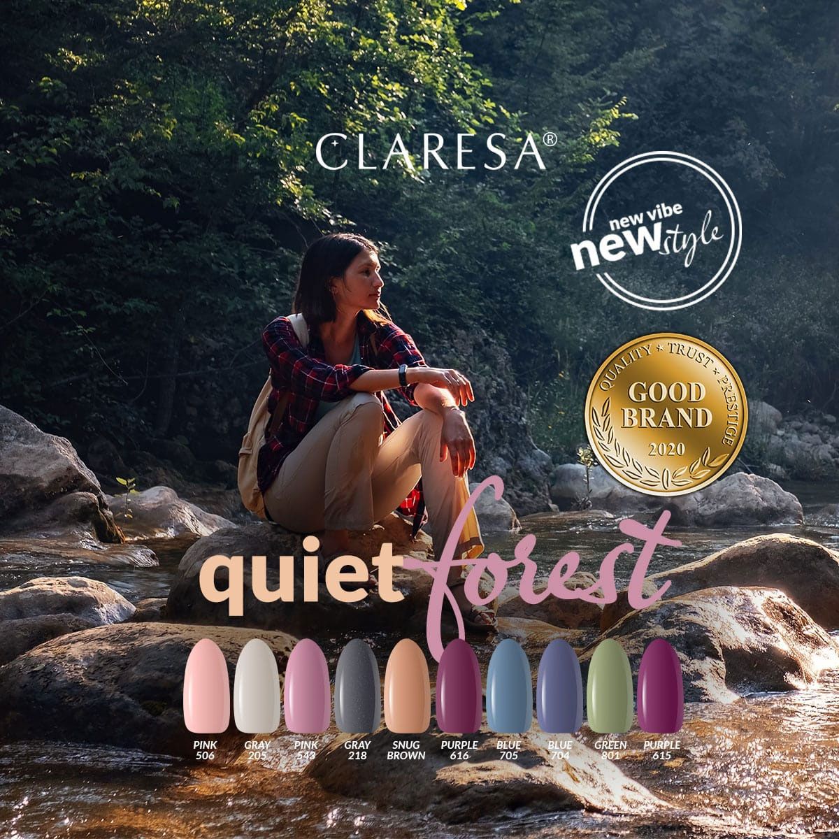 Claresa UV-LED-Gel-Nagellack, 5 ml, Lila, 615 Quiet Forest