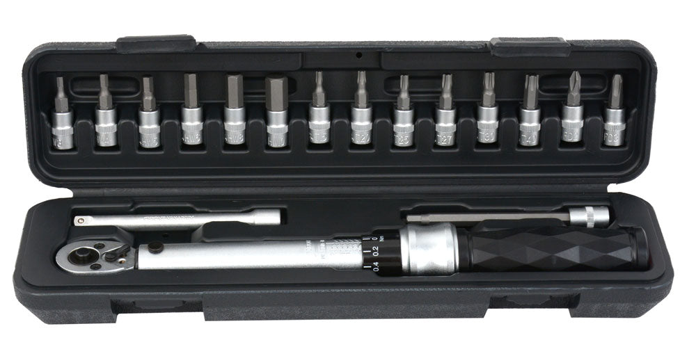 Radon pro Drehmomentschlüssel 1 4 5-25 Nm fixierbar inkl. Bits