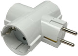 Erdungsstecker-Adapter 3-fach T-Modell weiß – 6175914