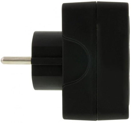 Enzo randaarde stekkeradapter 3 x euro zwart - 6175909