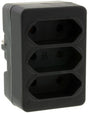 Enzo randaarde stekkeradapter 3 x euro zwart - 6175909