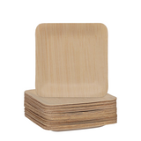 Pic relaxdays wegwerpbordjes bamboe vierkant 8,5x8,5cm 25 stuks
