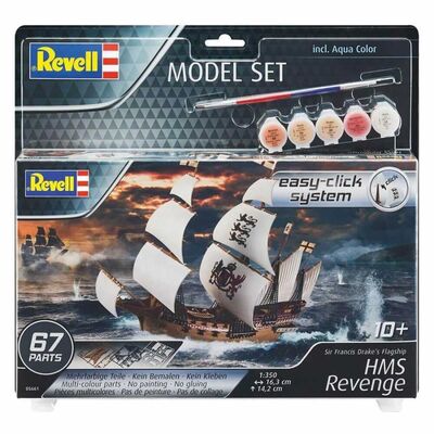 Otto Simon Revell HMS Revenge Sir Francis Drakes Flaggschiff, einfaches Klicksystem inklusive Farbe und Pinsel