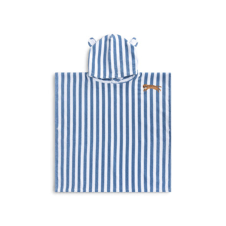 Wanderer | Blauer Strandponcho aus Baumwolle, 65 x 65 cm