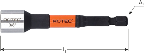 Rotec dopsleutel | e6.3 | 1 4 bitopname | magnetisch | sw 1 4 x80 - 821.01011