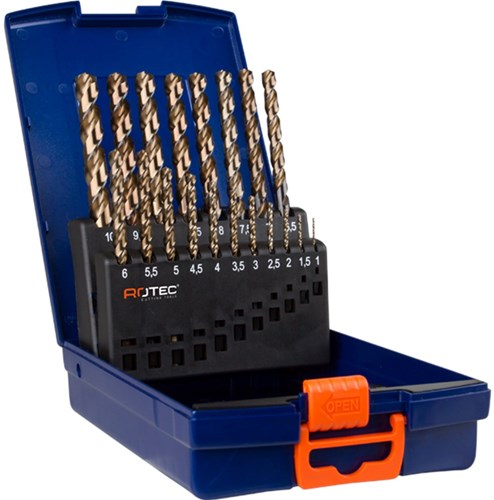 Rotec Spiralbohrer-Set '107', DIN338, Uni-3, 19-teilig, ø1-10 ABS - 900.0056k - 900.0056k