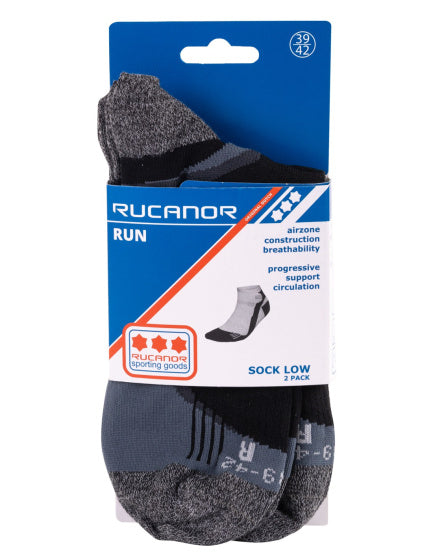 Rucanor Running Socken kurz 2-Pack Schwarz Größe 43-46