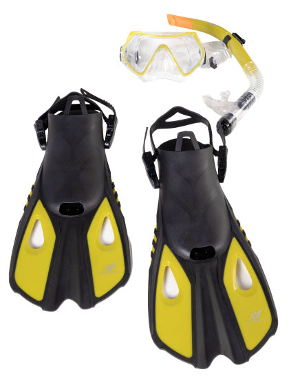 Rucanor Zandvoort Schnorchel Set mit Flippers Lime Größe 37-41