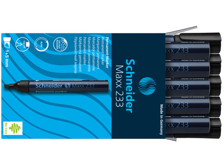 Schneider Marker Permanent 233 Meißel schwarz 10 Stk