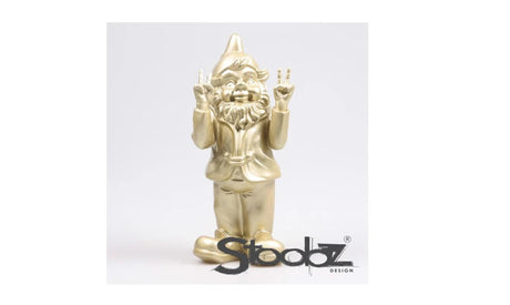 Stoobz Design Stoobz Gnom Peace Gold 13x11x31cm