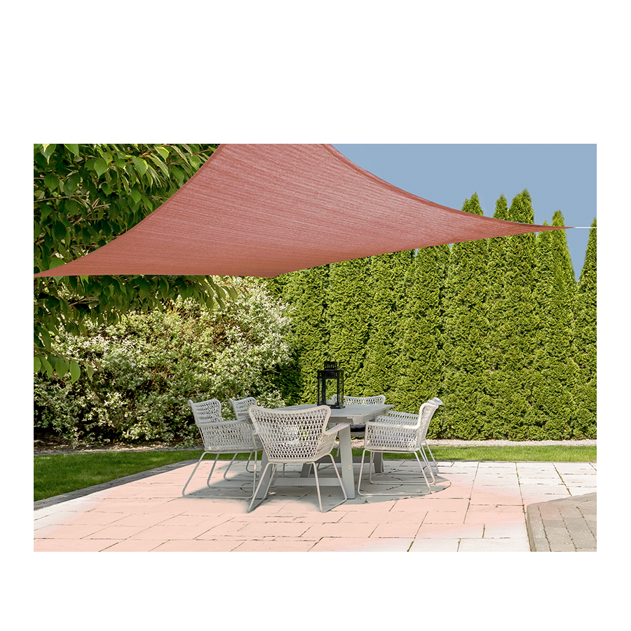 Schaduwdoek 300x300cm vierkant terrakleur