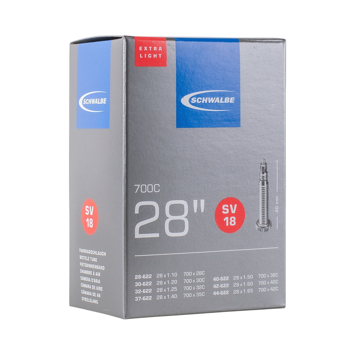 Schwalbe Innenrohr Sv18 Extra Light 28 28 47-622 635 40 mm Valiel