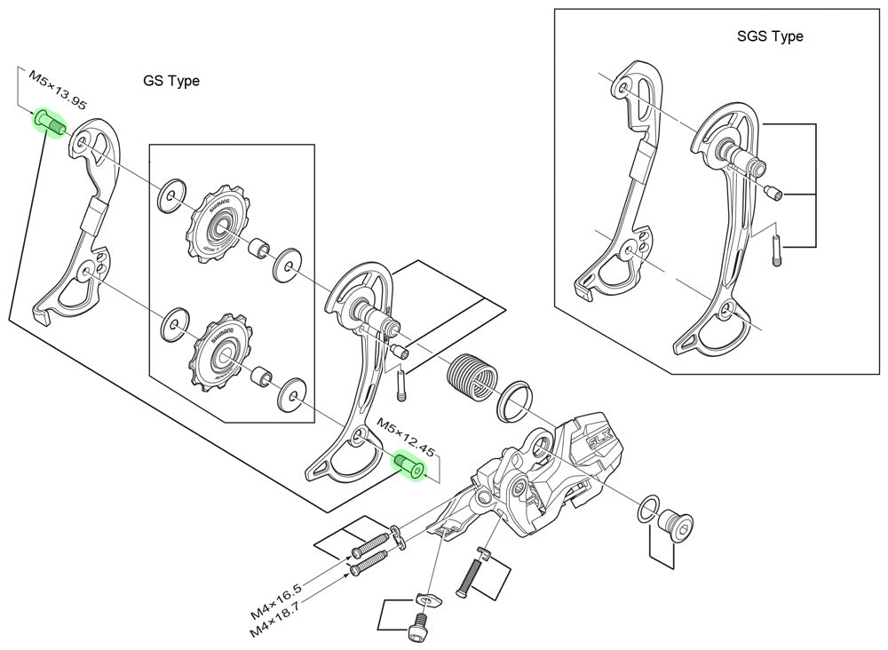 Shimano Umlenkrollenbolzen für rd-m622 t6000