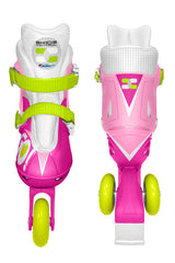 Skids Control Inline Skates Verstellbare rosa weiße Größe 27-30