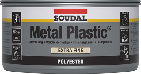 Soudal Metall-Kunststoff extra fein | Polyesterspachtel | 1kg | weiß | 30034 - 103424