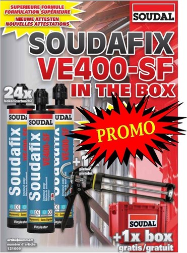 Soudal promobox 24x ve-400 sf 280 ml + box+pistool - 121009