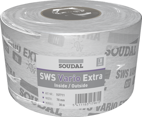 Soudal sws vario extra | feuchtigkeitsregulierende Folie | 100 mm x 30 m | weiß - 157712