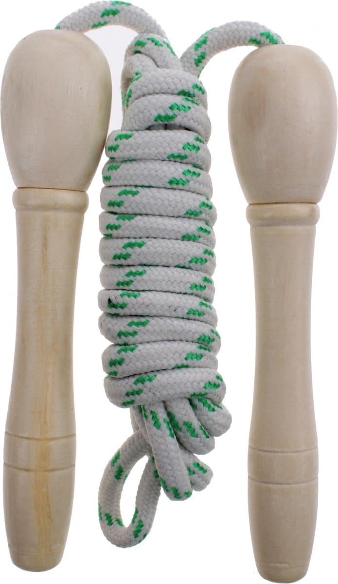 Jonotoys Springseil mit Holzspulen, Länge 210 cm