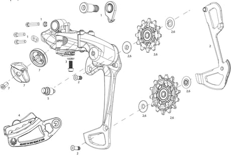 Sram Schaltwerk xx1 Eagle Schaltwerk. xx1 Eagle 52t Mondgrau
