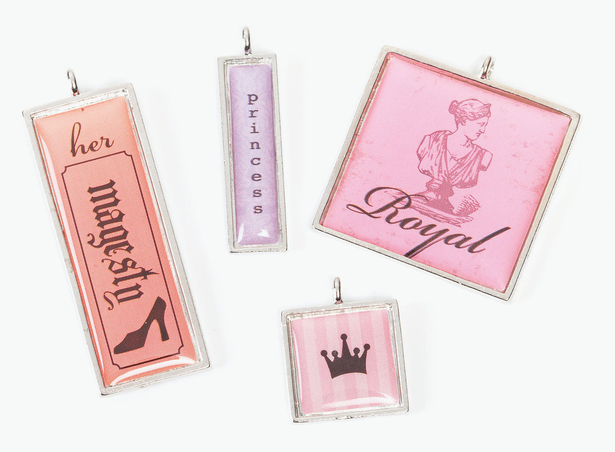 Darice • signierte, versiegelte, erinnerte Charms Prinzessin, sortiert, 4 Stück