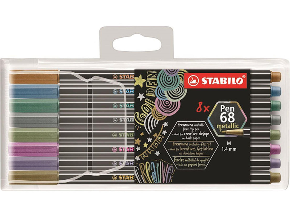 Stabilo Filzstift 68 Metallic-Etui mit 8 Stück