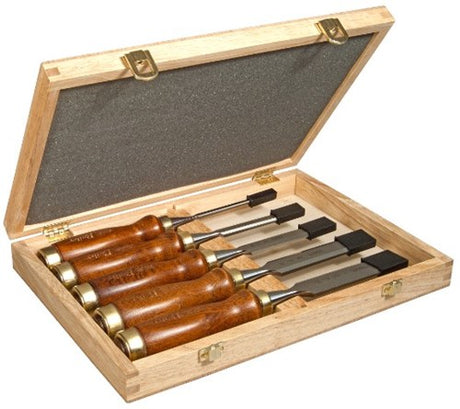 Stanley Handwerkzeuge Holzmeißel-Set Bailey, 5-teilige Holzkiste – 2-16-217