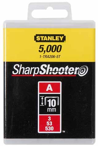 Stanley hand tools staples 10mm type a - 5000 pieces - 1-tra206-5t