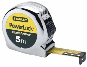 Stanley Handwerkzeuge Maßband Powerlock Klingenpanzerung | 5 Meter – 0-33-514