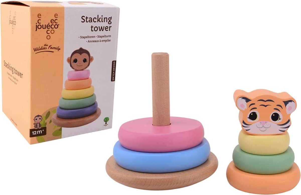 Cilgro jouéco the wildies Family Stapelturm in schönen Farben 14 cm hoch