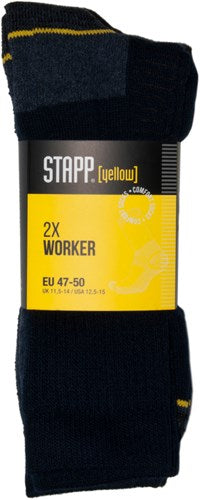 Stapp yellow worker 2-pack sokken 4415 | 699 zwart | maat 50 - 38.134.007.03