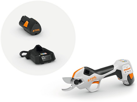 Stihl asa 20 Akku-Gartenschere | Achssystem | Set mit 1 Ladegerät und 2 Achsbatterien - va050116210