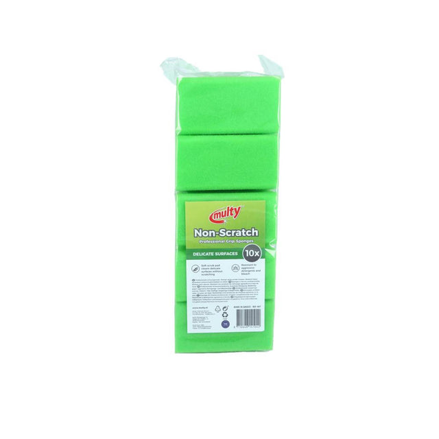 Kratzfeste Multy-Scheuerschwämme mit Griff, 13 x 6,5 x 4,5 cm, 10er-Packung grün