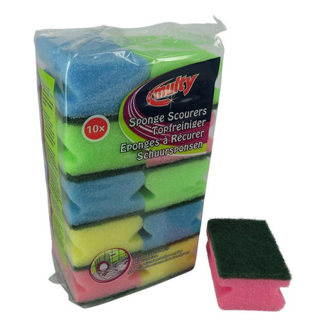 Multy Scheuerschwamm mit Griff, 10er Pack