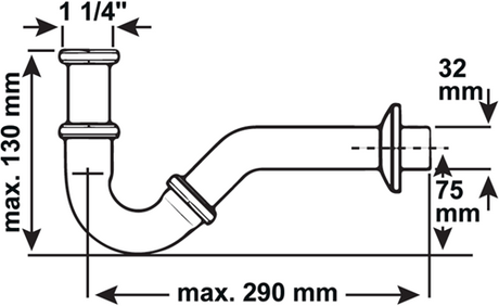 Cornat Bidetsiphon Messing CH 1 1 4 215 - T317503