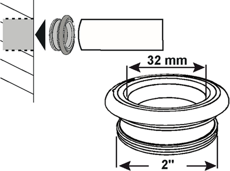 Cornat Gumminippel mit Gewinde 2 x 32 mm - t3185011